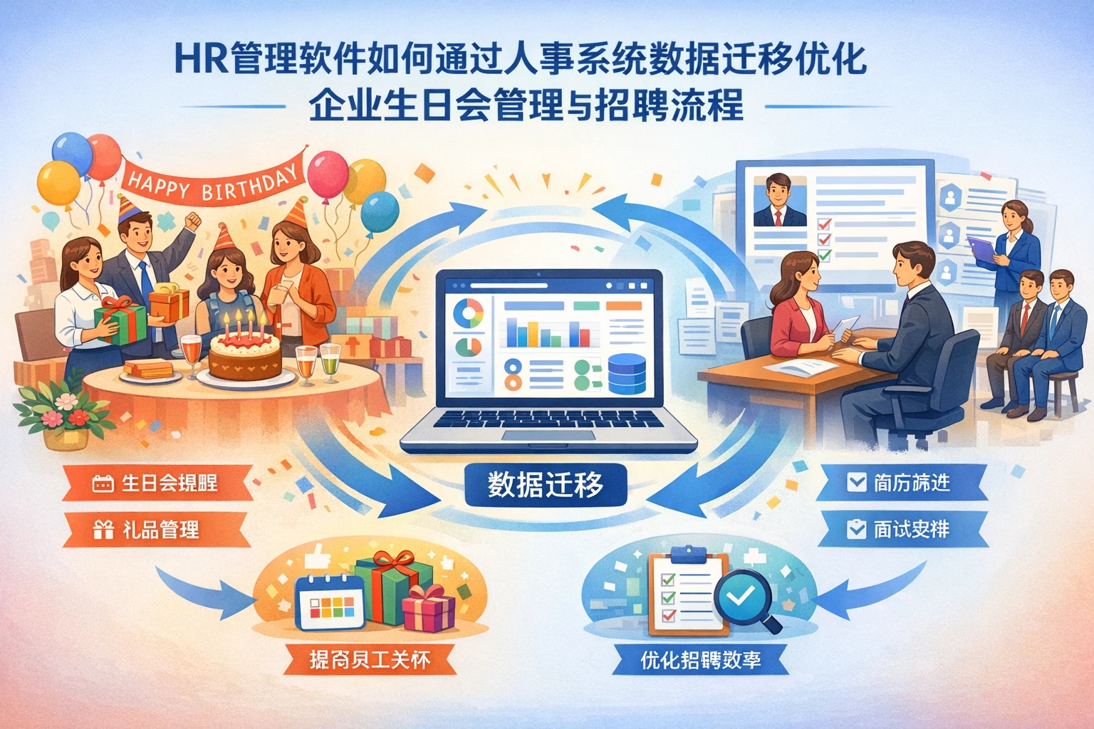 HR管理软件如何通过人事系统数据迁移优化企业生日会管理与招聘流程
