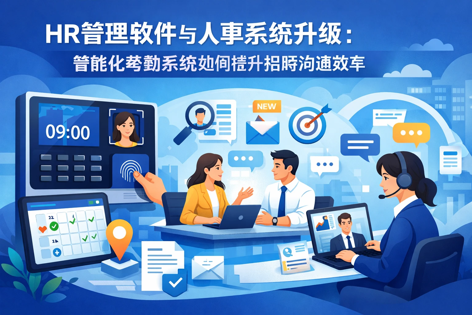 HR管理软件与人事系统升级：智能化考勤系统如何提升招聘沟通效率