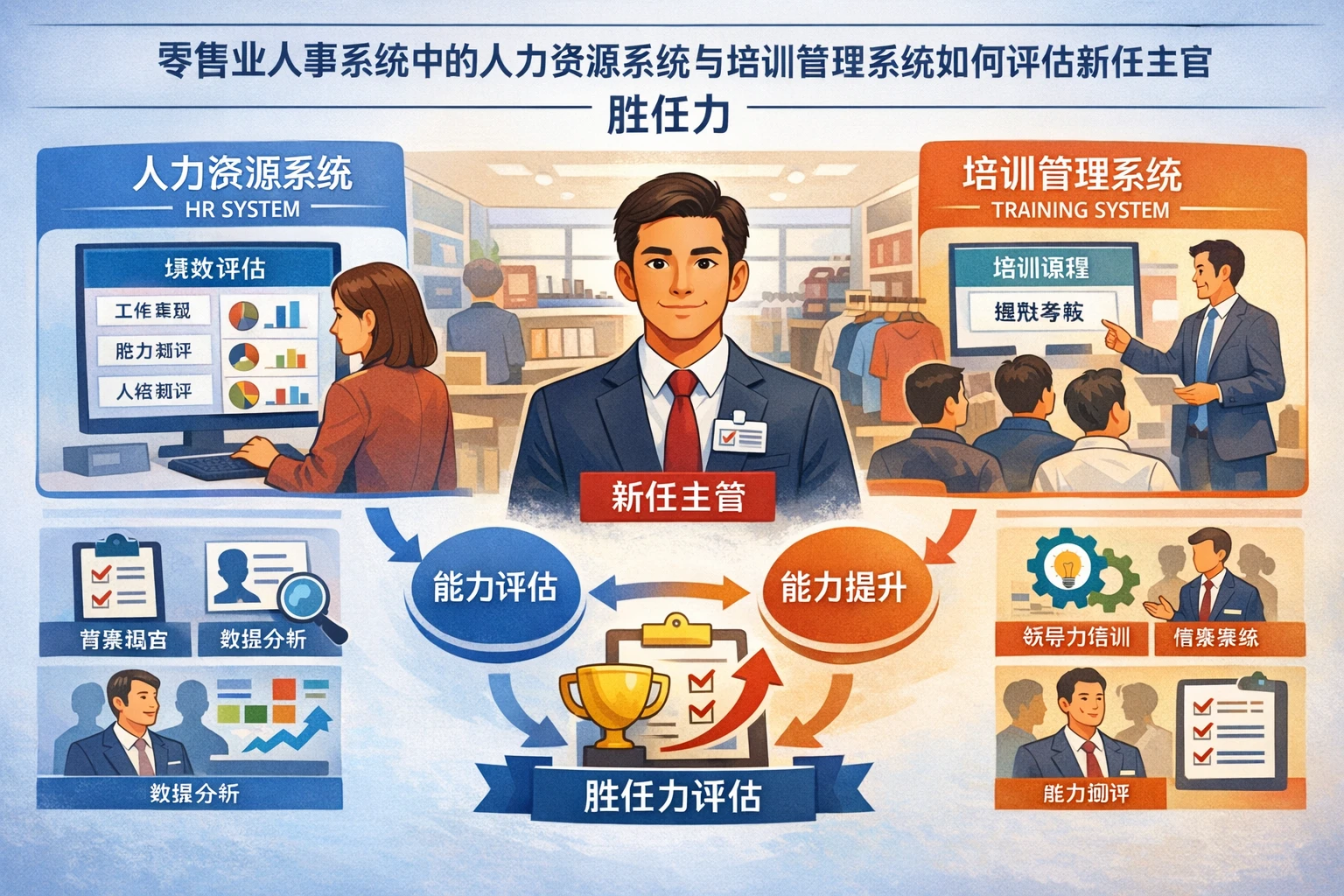 零售业人事系统中的人力资源系统与培训管理系统如何评估新任主管胜任力