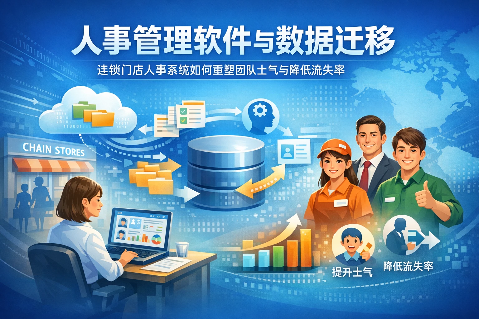 人事管理软件与数据迁移:连锁门店人事系统如何重塑团队士气与降低流失率