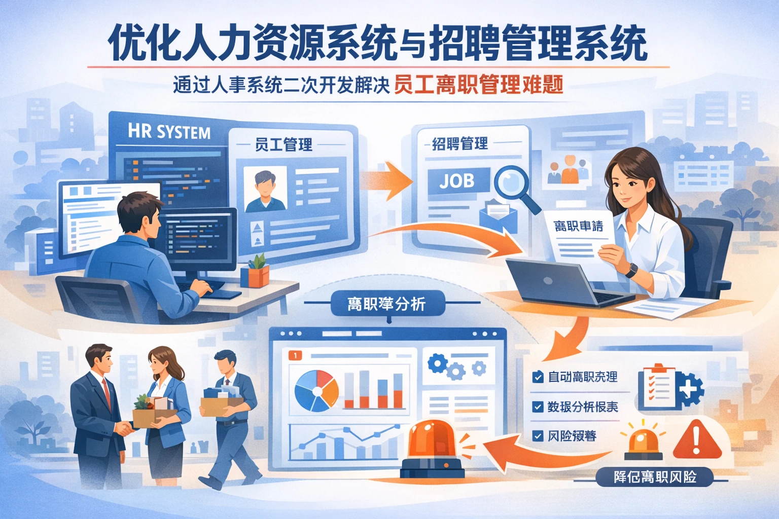 优化人力资源系统与招聘管理系统：通过人事系统二次开发解决员工离职管理难题