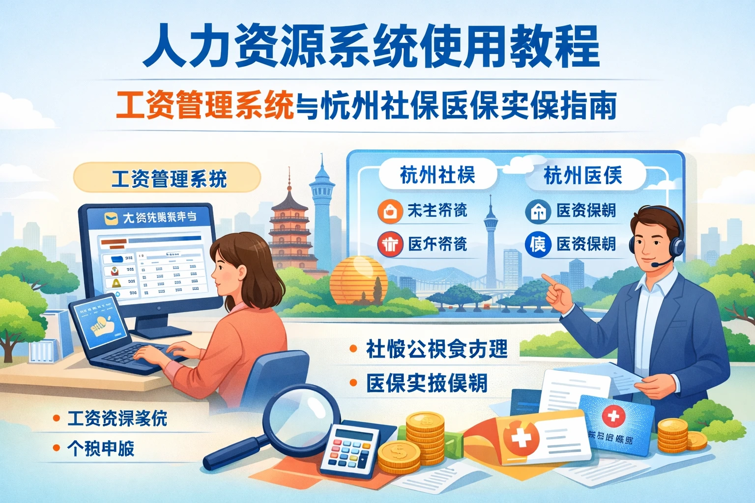 人力资源系统使用教程：工资管理系统与杭州社保医保实操指南