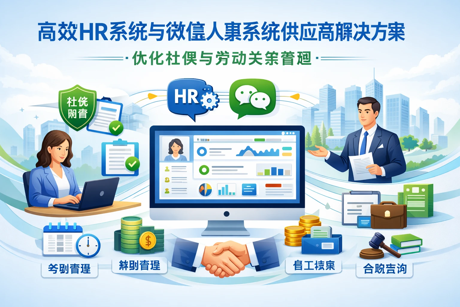 高效HR系统与微信人事系统供应商解决方案：优化社保与劳动关系管理