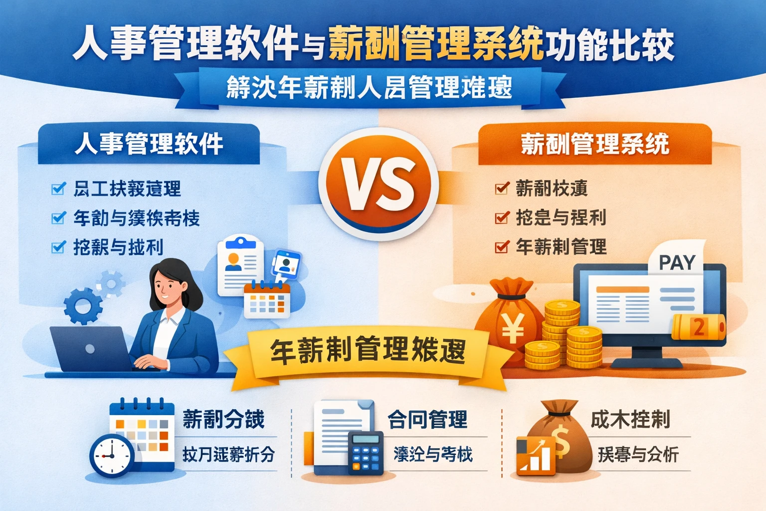 人事管理软件与薪酬管理系统功能比较：解决年薪制人员管理难题
