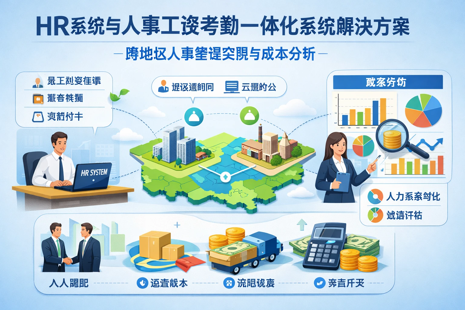 HR系统与人事工资考勤一体化系统解决方案：跨地区人事管理实践与成本分析