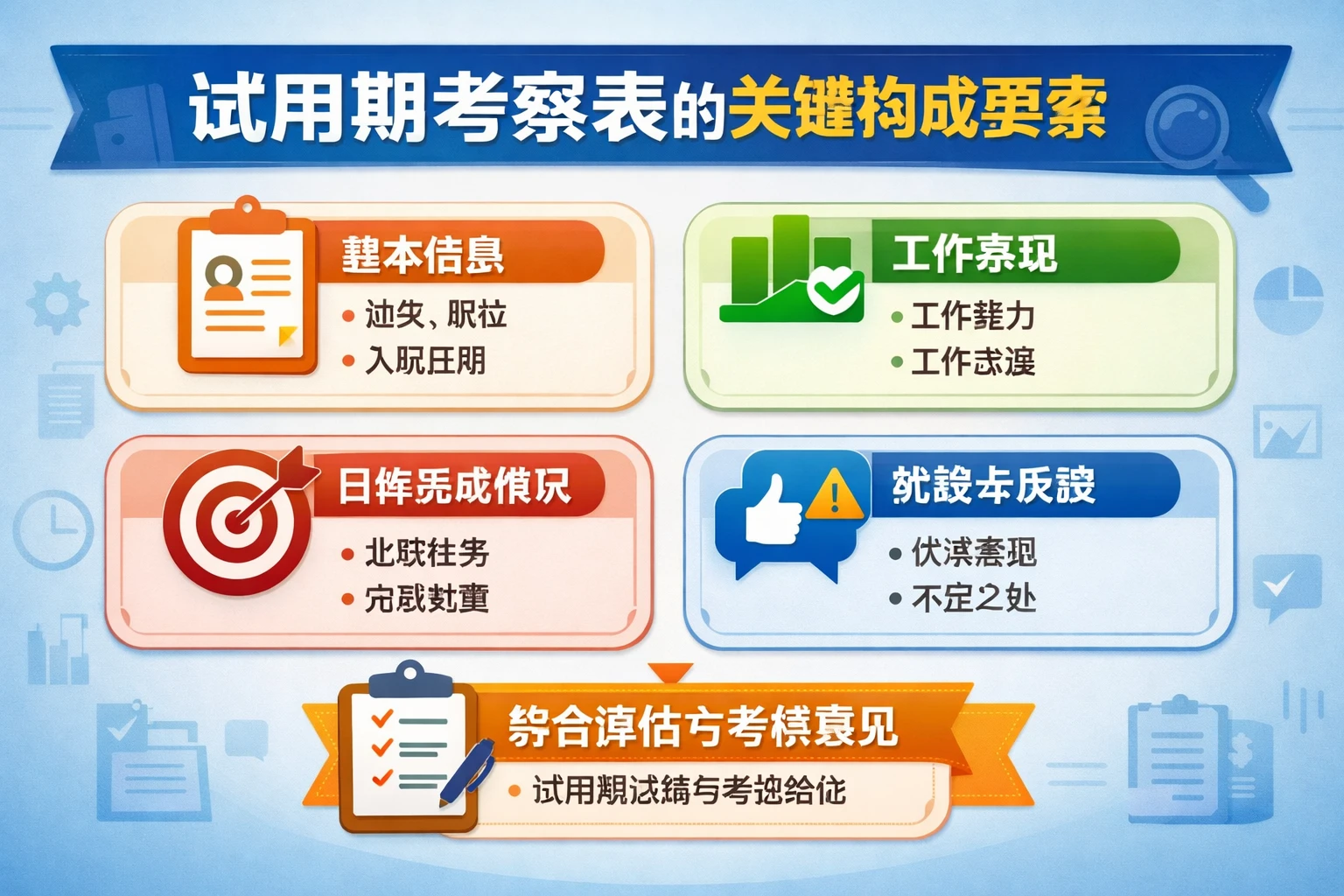 试用期考察表的关键构成要素