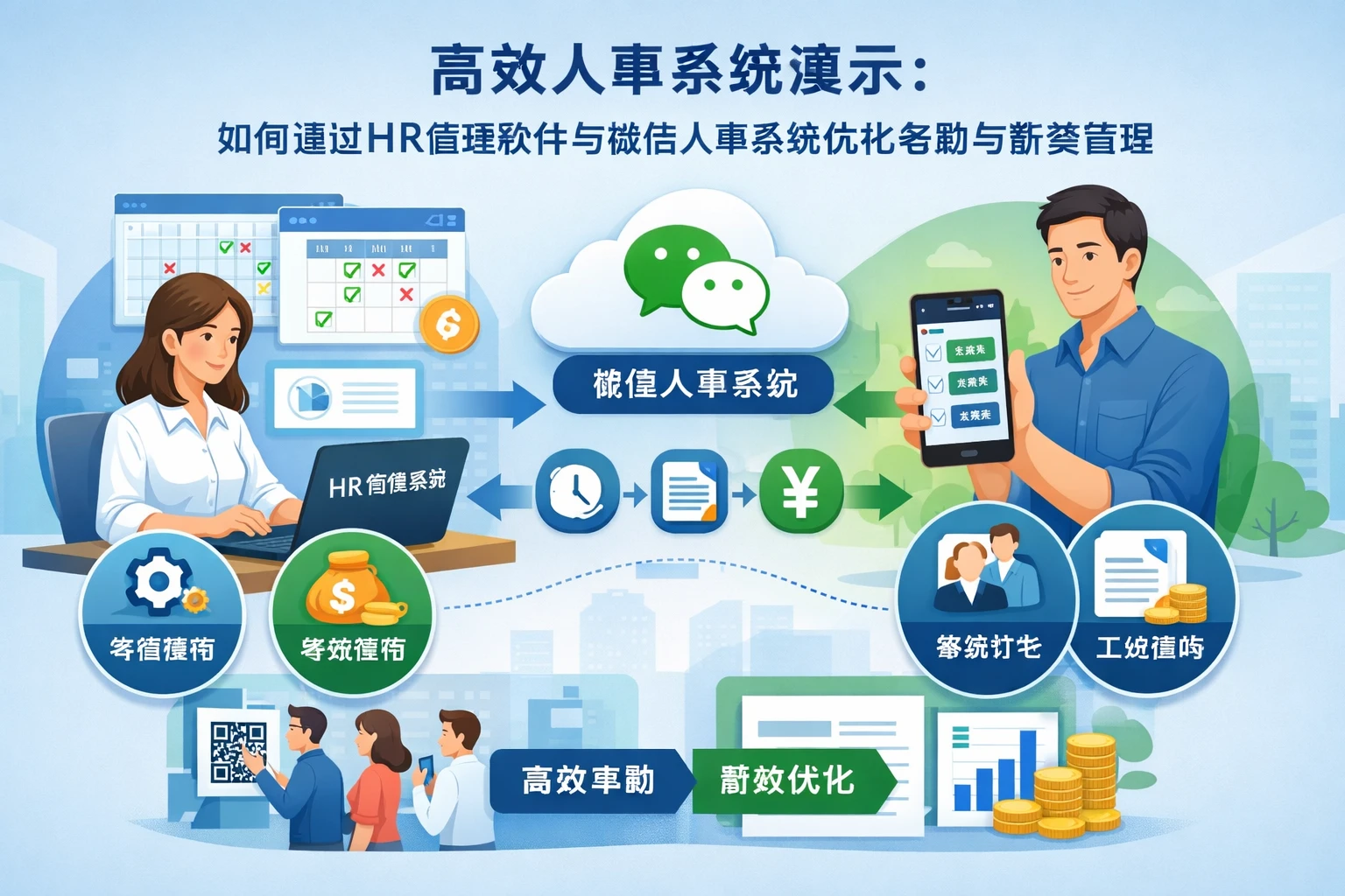 高效人事系统演示：如何通过HR管理软件与微信人事系统优化考勤与薪资管理