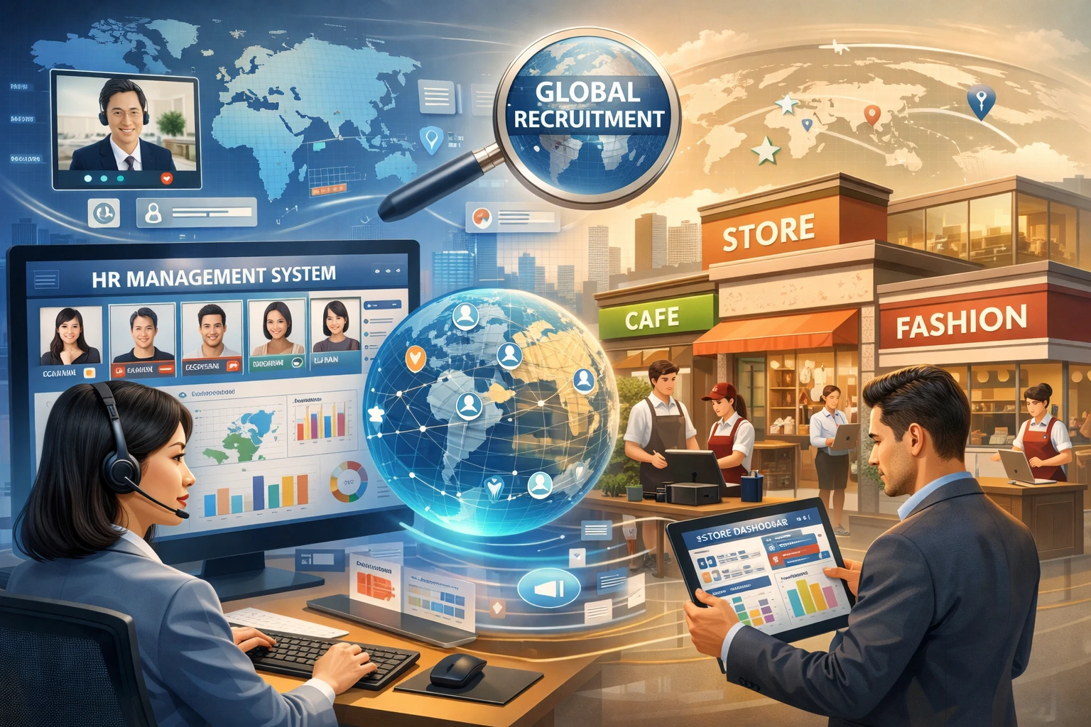 人力资源管理系统在跨国招聘与连锁门店管理中的创新应用