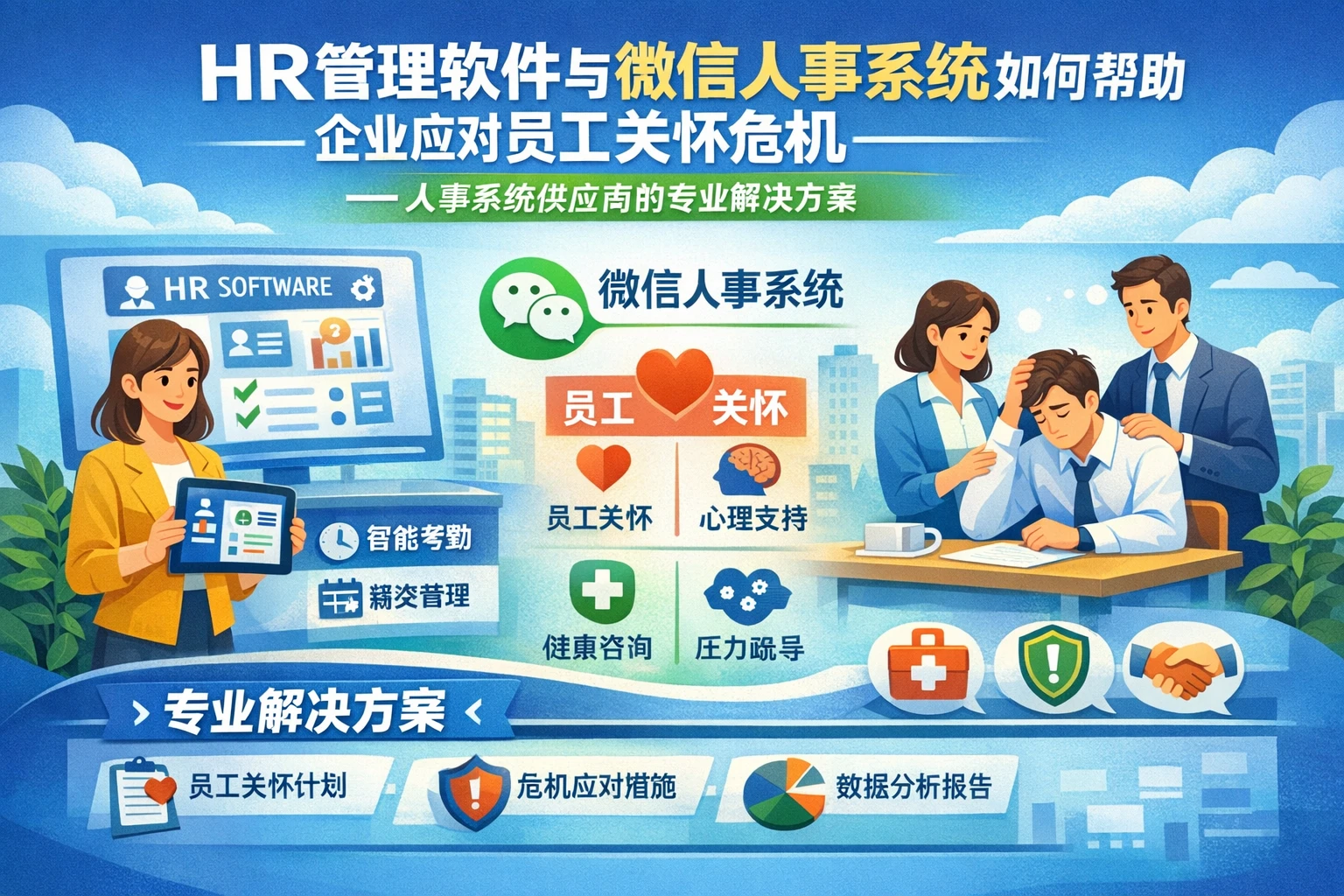 HR管理软件与微信人事系统如何帮助企业应对员工关怀危机——人事系统供应商的专业解决方案