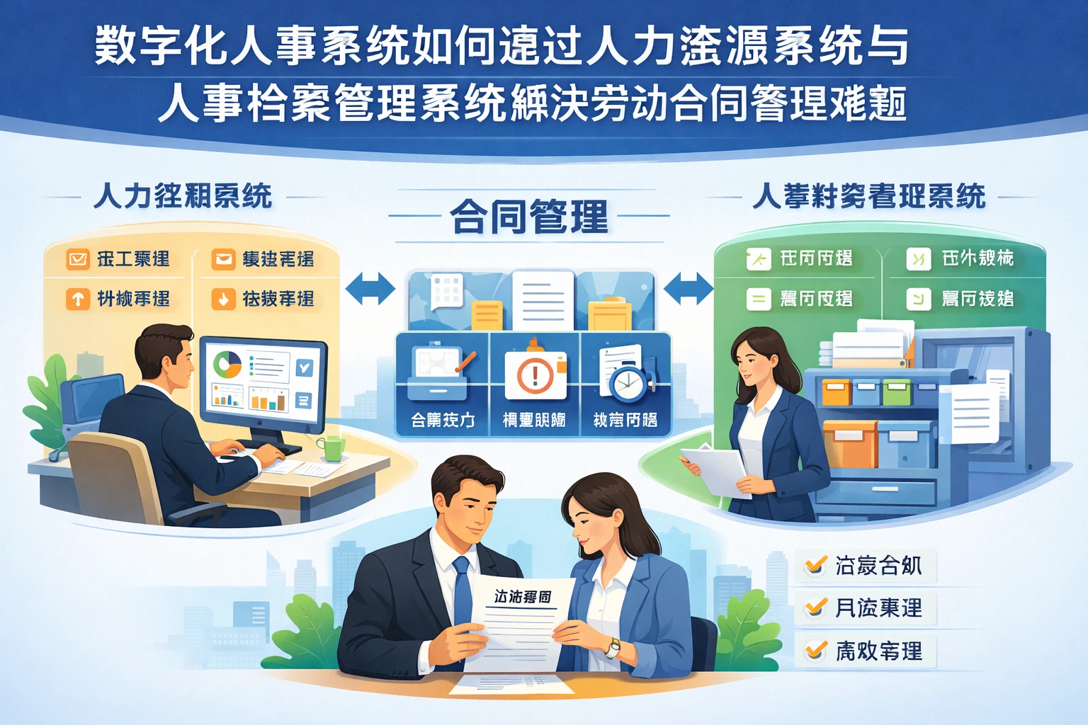 数字化人事系统如何通过人力资源系统与人事档案管理系统解决劳动合同管理难题