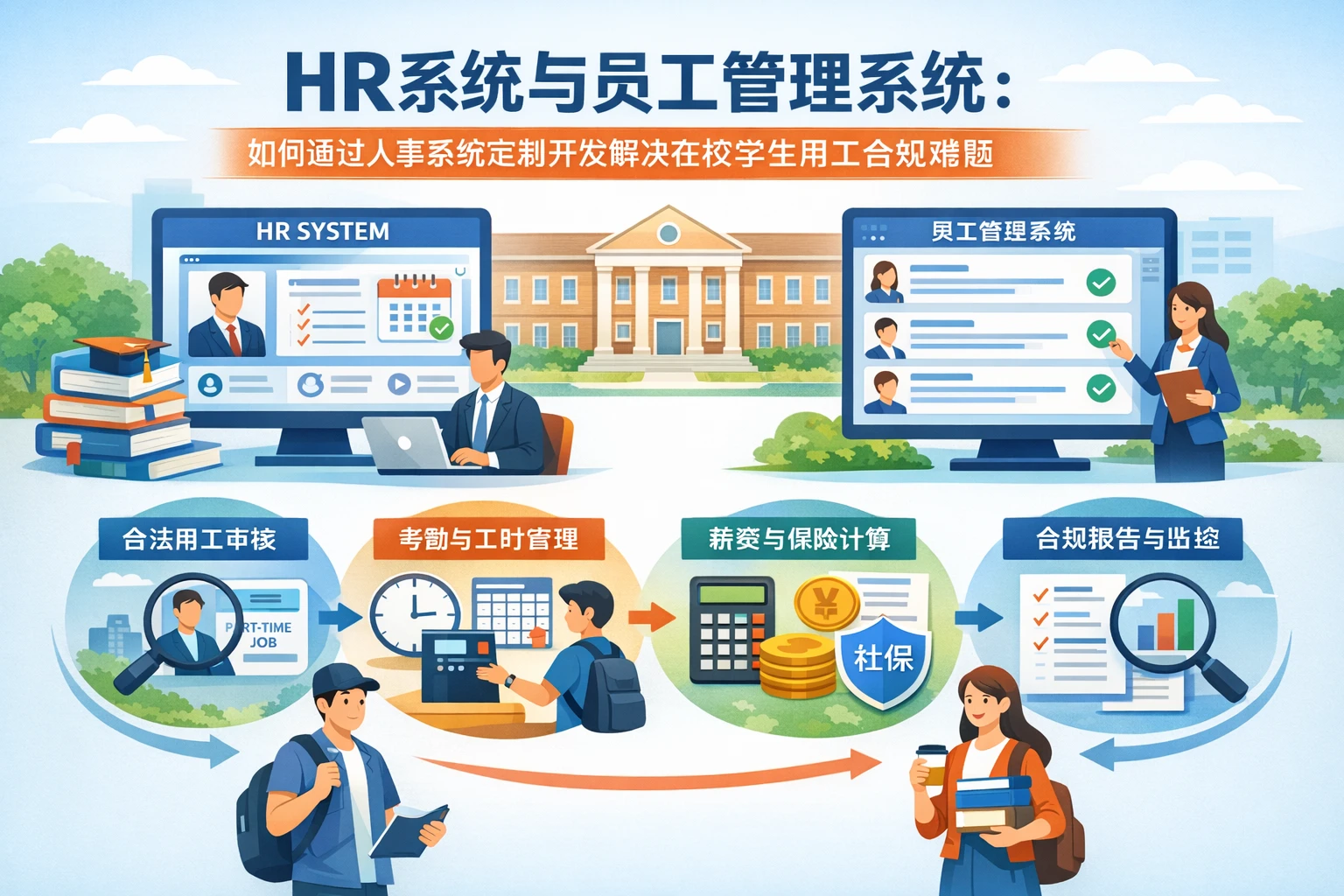 HR系统与员工管理系统：如何通过人事系统定制开发解决在校学生用工合规难题