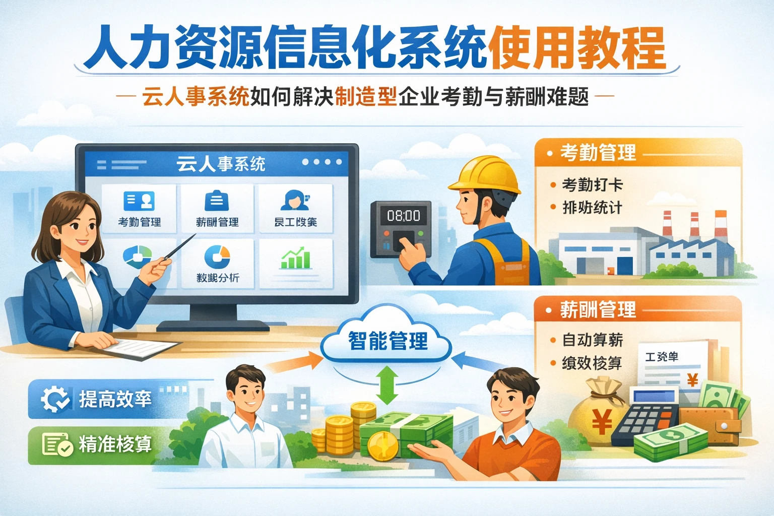 人力资源信息化系统使用教程：云人事系统如何解决制造型企业考勤与薪酬难题