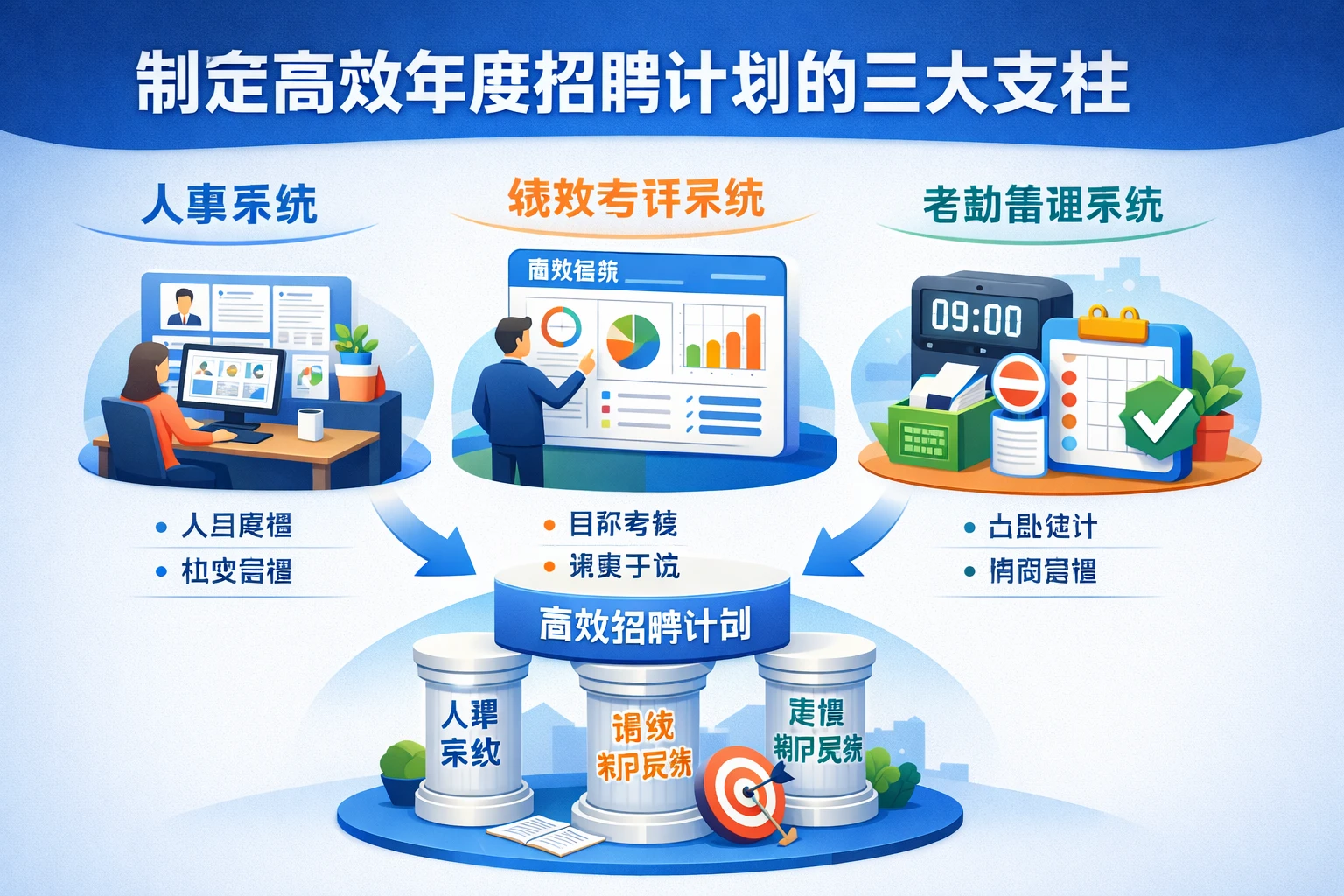 人事系统、绩效考评系统与考勤管理系统:制定高效年度招聘计划的三大支柱