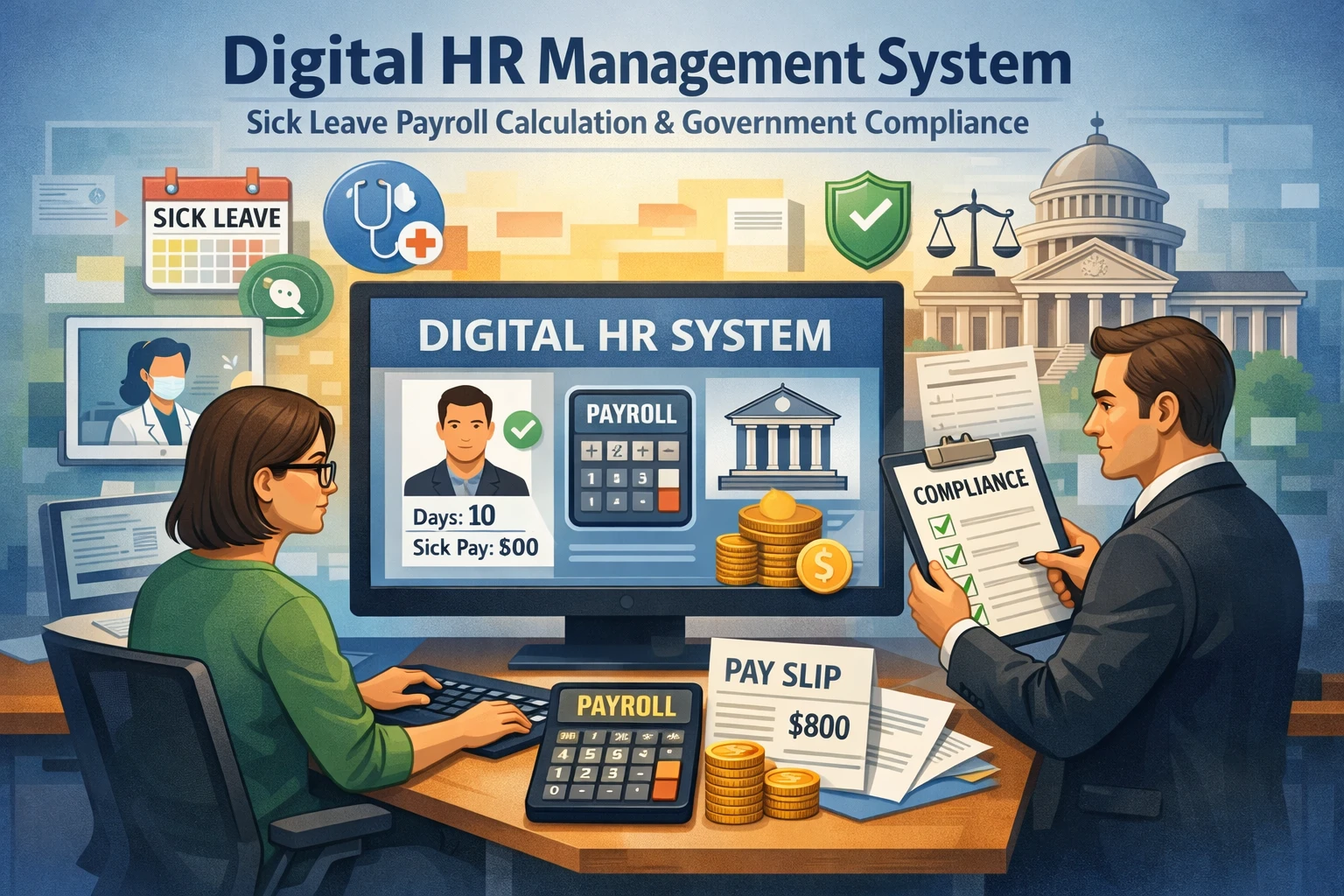 数字化人事管理系统在病假工资计算与政府合规中的应用