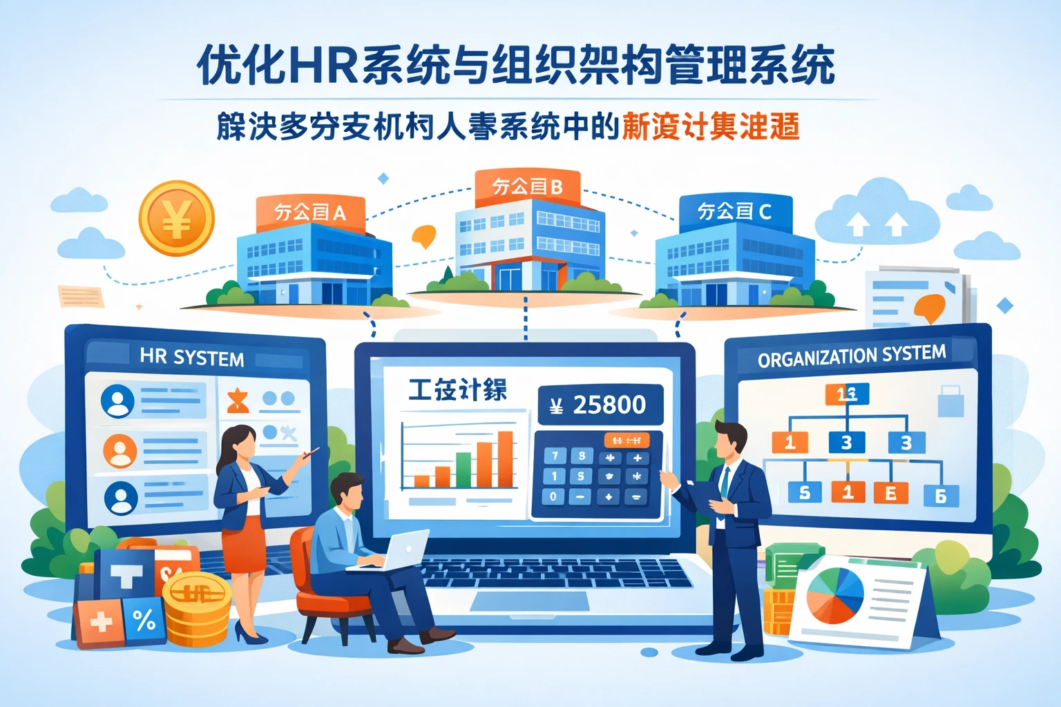 优化HR系统与组织架构管理系统，解决多分支机构人事系统中的薪资计算难题