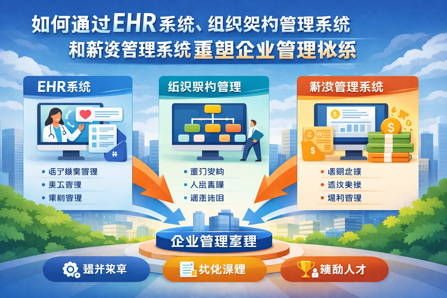 如何通过EHR系统、组织架构管理系统和薪资管理系统重塑企业管理体系