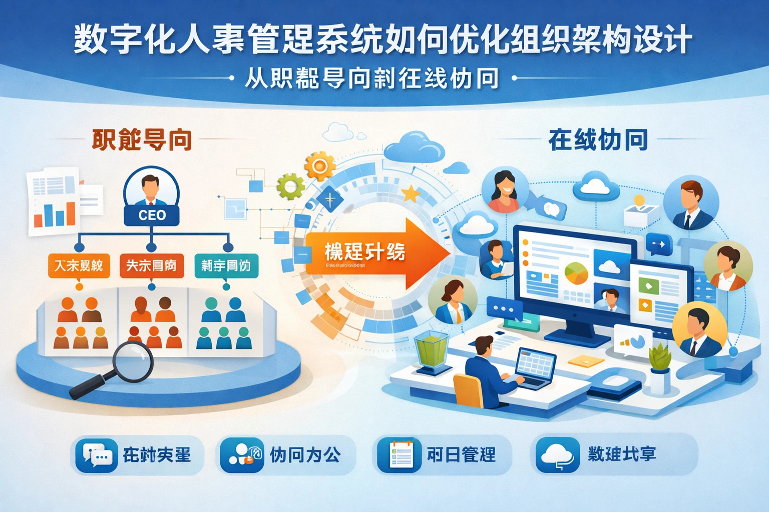 数字化人事管理系统如何优化组织架构设计：从职能导向到在线协同