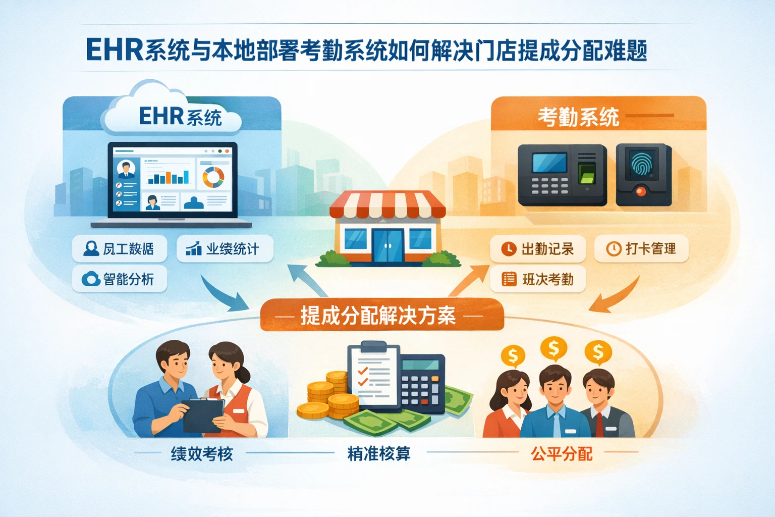 EHR系统与本地部署考勤系统如何解决门店提成分配难题