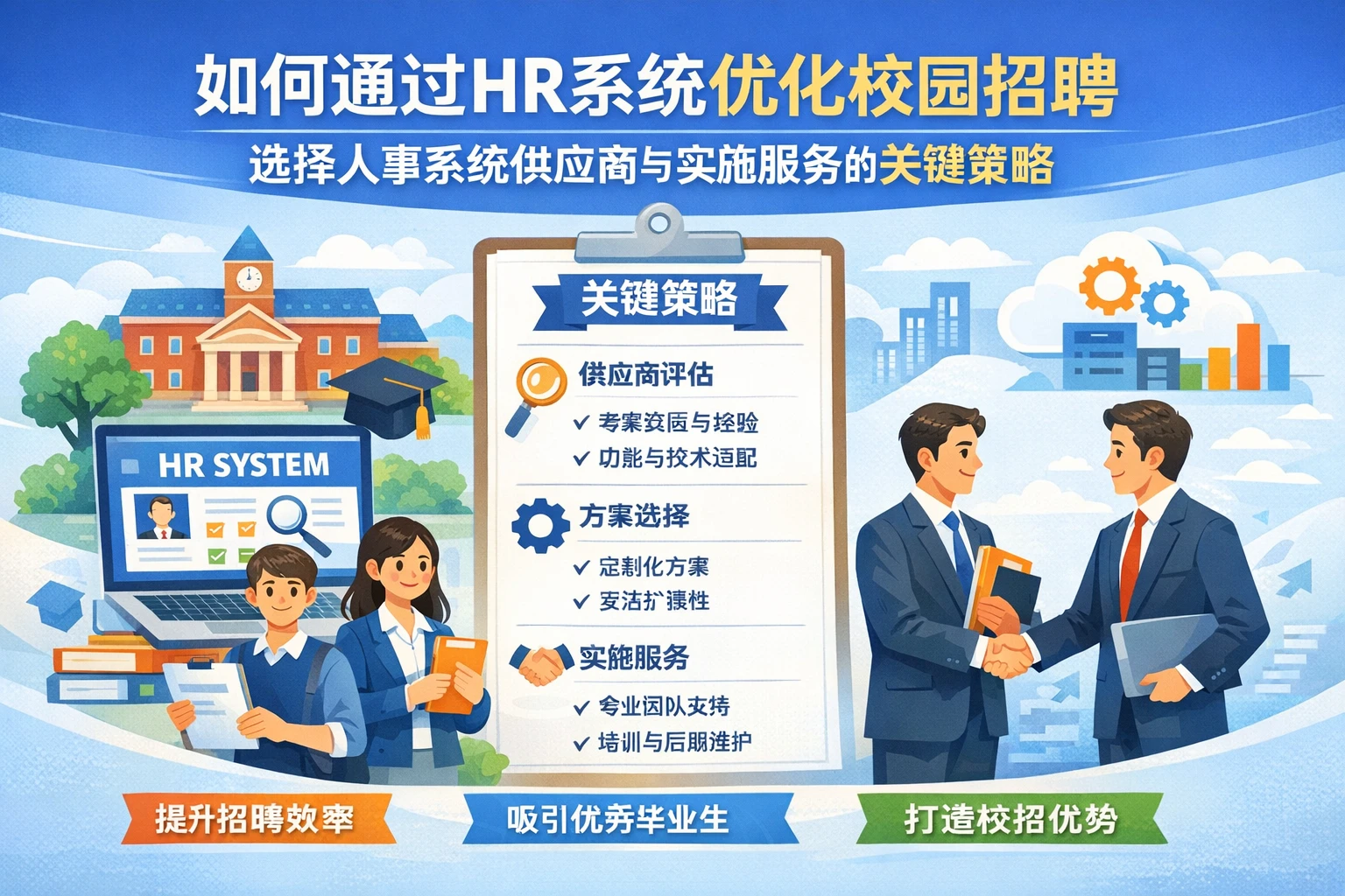 如何通过HR系统优化校园招聘：选择人事系统供应商与实施服务的关键策略