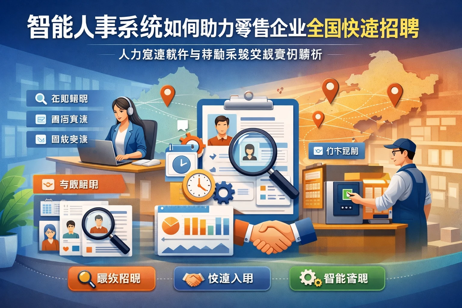 智能人事系统如何助力零售企业全国快速招聘：人力资源软件与考勤系统实战案例解析