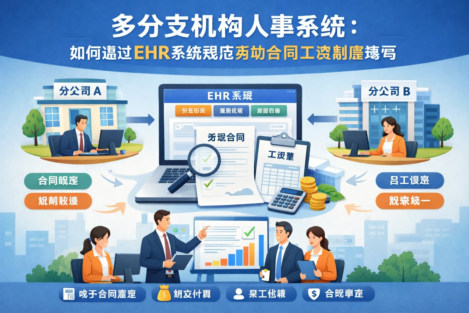 多分支机构人事系统：如何通过EHR系统规范劳动合同工资制度填写