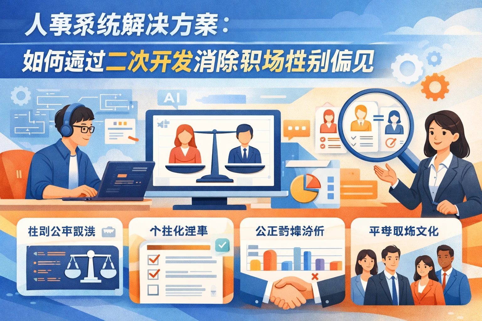 人事系统解决方案：如何通过二次开发消除职场性别偏见