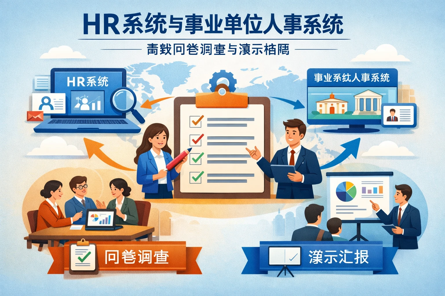 HR系统与事业单位人事系统：高效问卷调查与演示指南