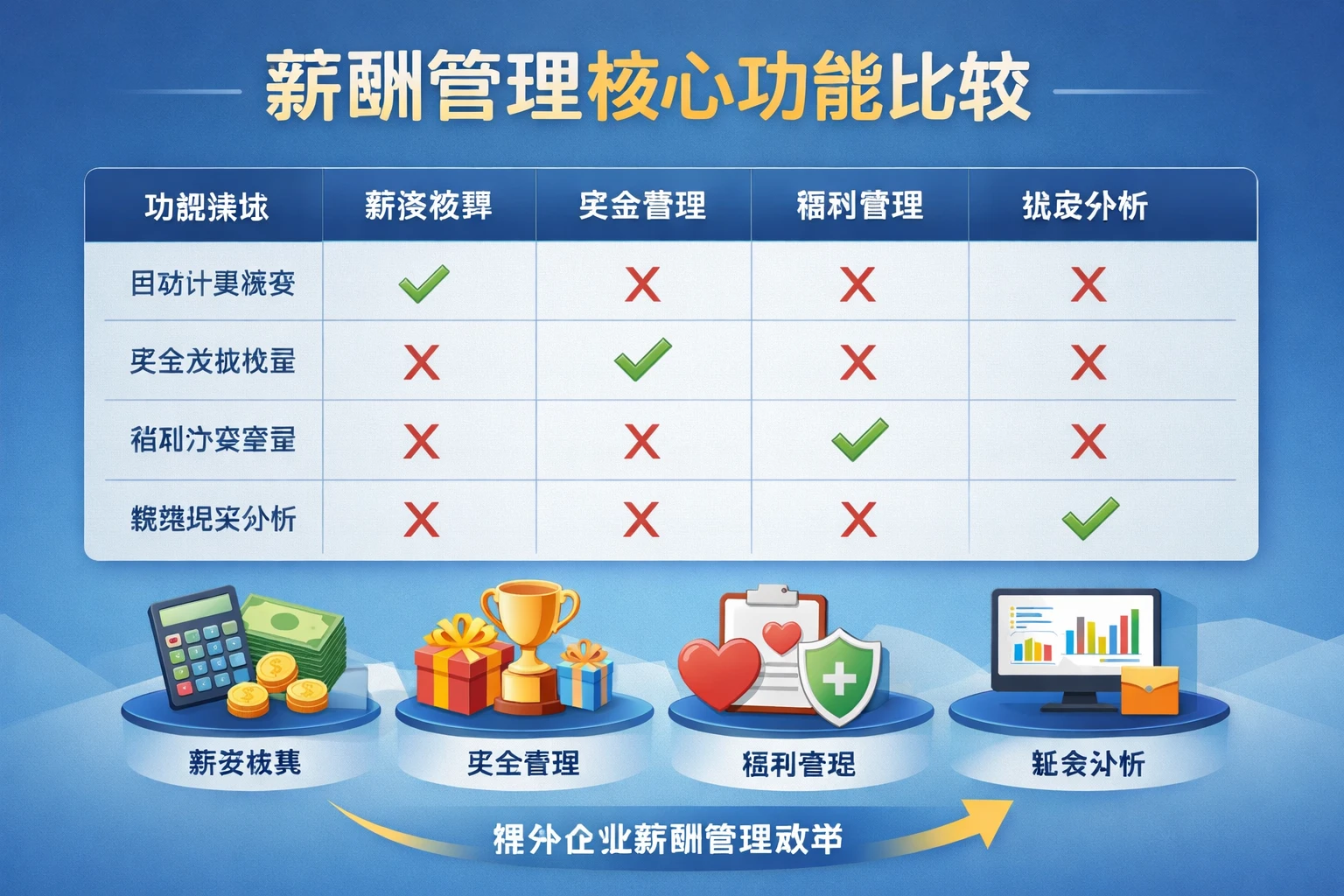 薪酬管理核心功能比较