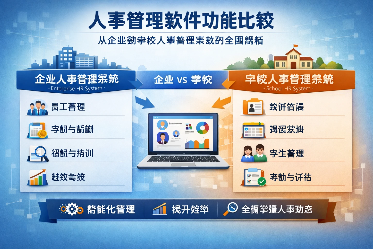 人事管理软件功能比较：从企业到学校人事管理系统的全面解析