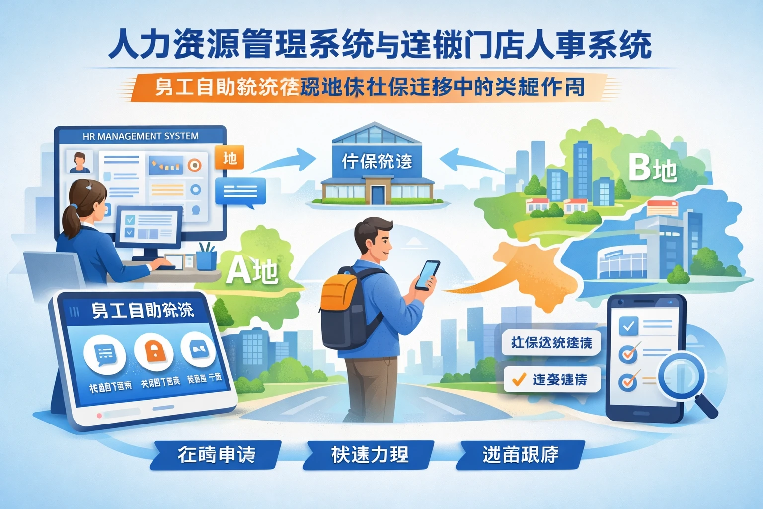 人力资源管理系统与连锁门店人事系统:员工自助系统在跨地区社保迁移中的关键作用