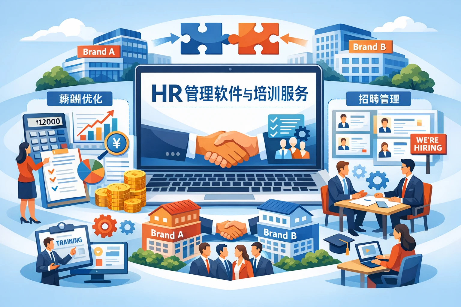 HR管理软件与培训服务如何助力多品牌合并下的薪酬优化与招聘管理