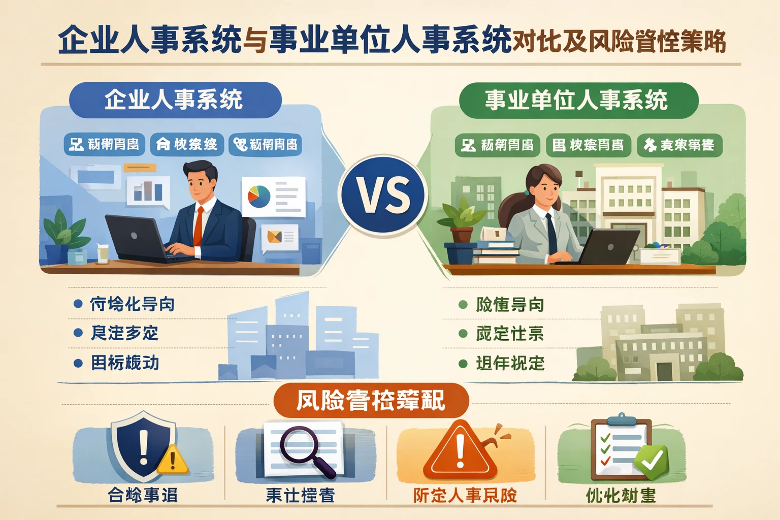企业人事系统与事业单位人事系统对比及风险管控策略