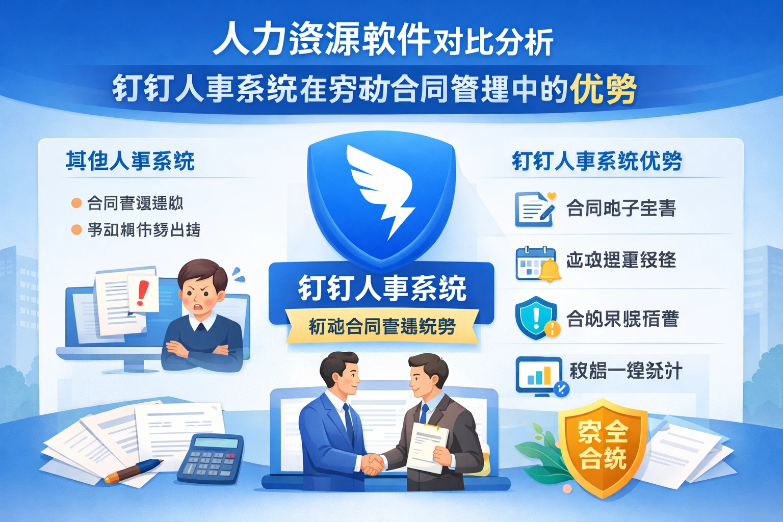 人力资源软件对比分析：钉钉人事系统在劳动合同管理中的优势