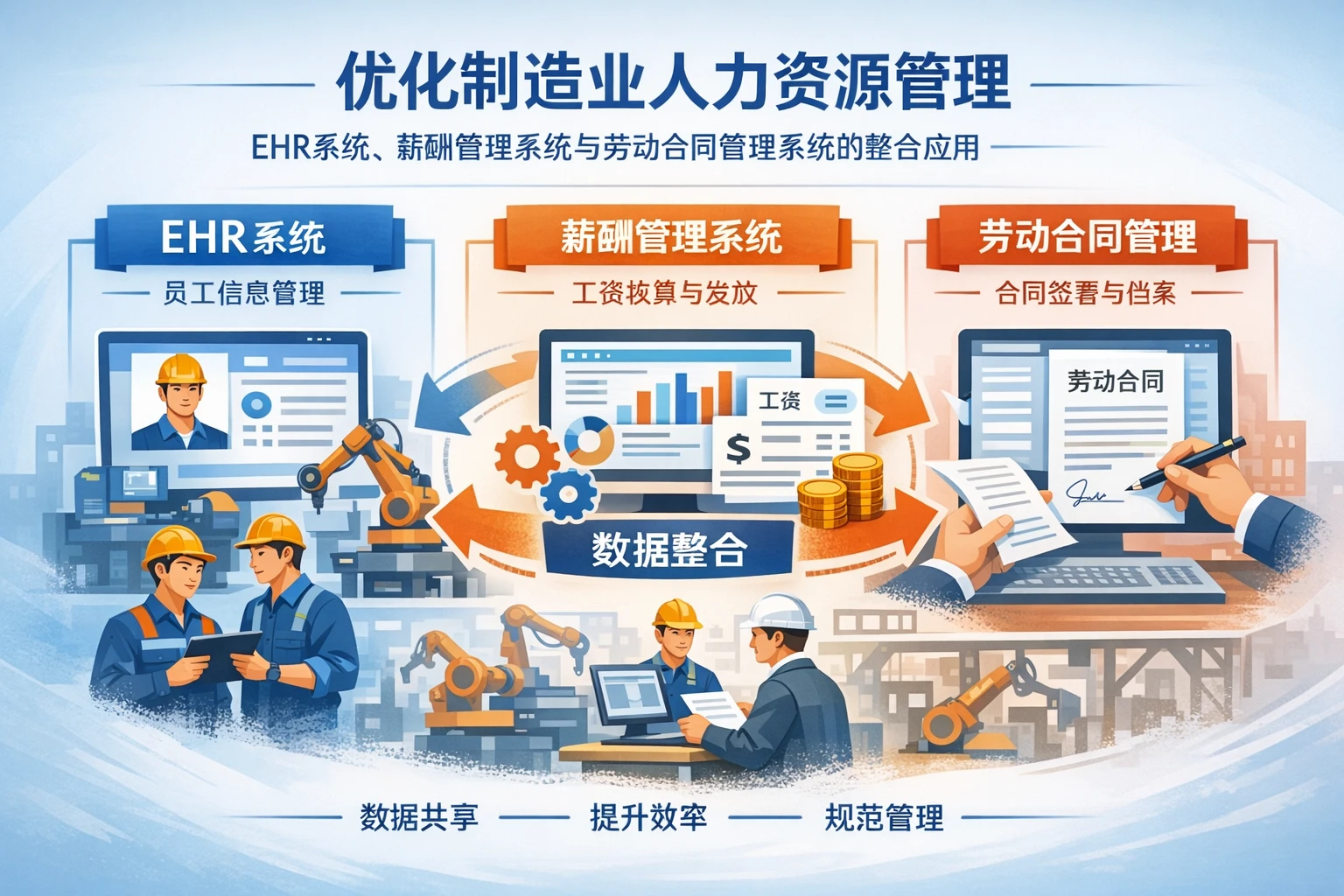 优化制造业人力资源管理：EHR系统、薪酬管理系统与劳动合同管理系统的整合应用