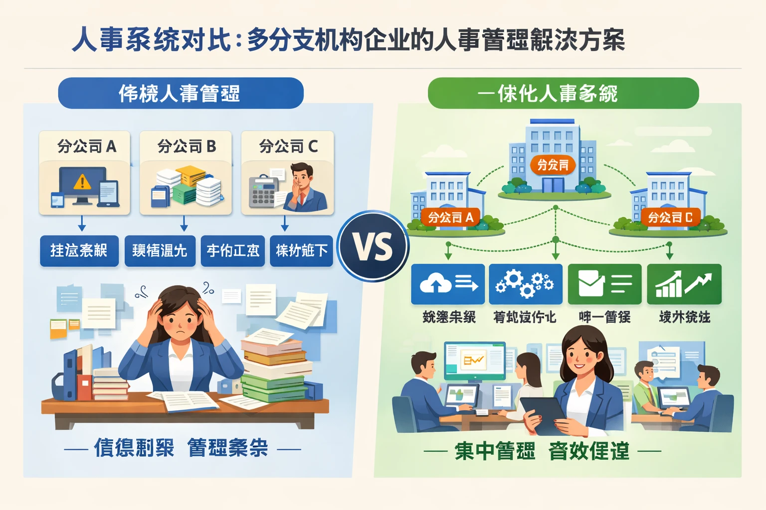 人事系统对比：多分支机构企业的人事管理解决方案