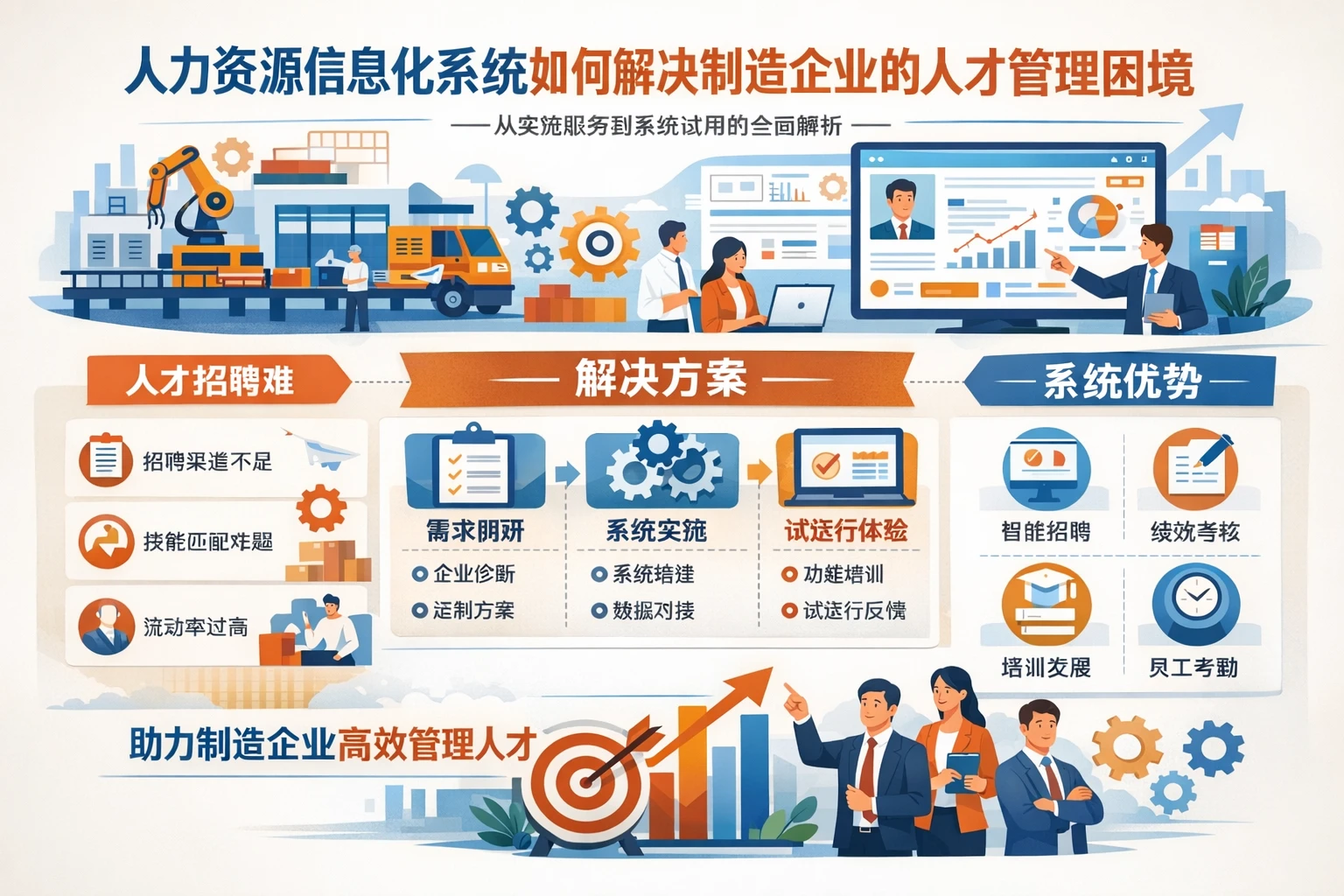 人力资源信息化系统如何解决制造企业的人才管理困境——从实施服务到系统试用的全面解析