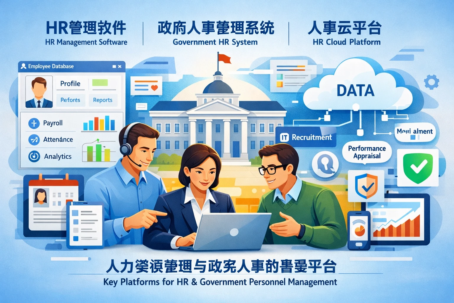 HR管理软件、政府人事管理系统与人事云平台在现代组织中的关键作用