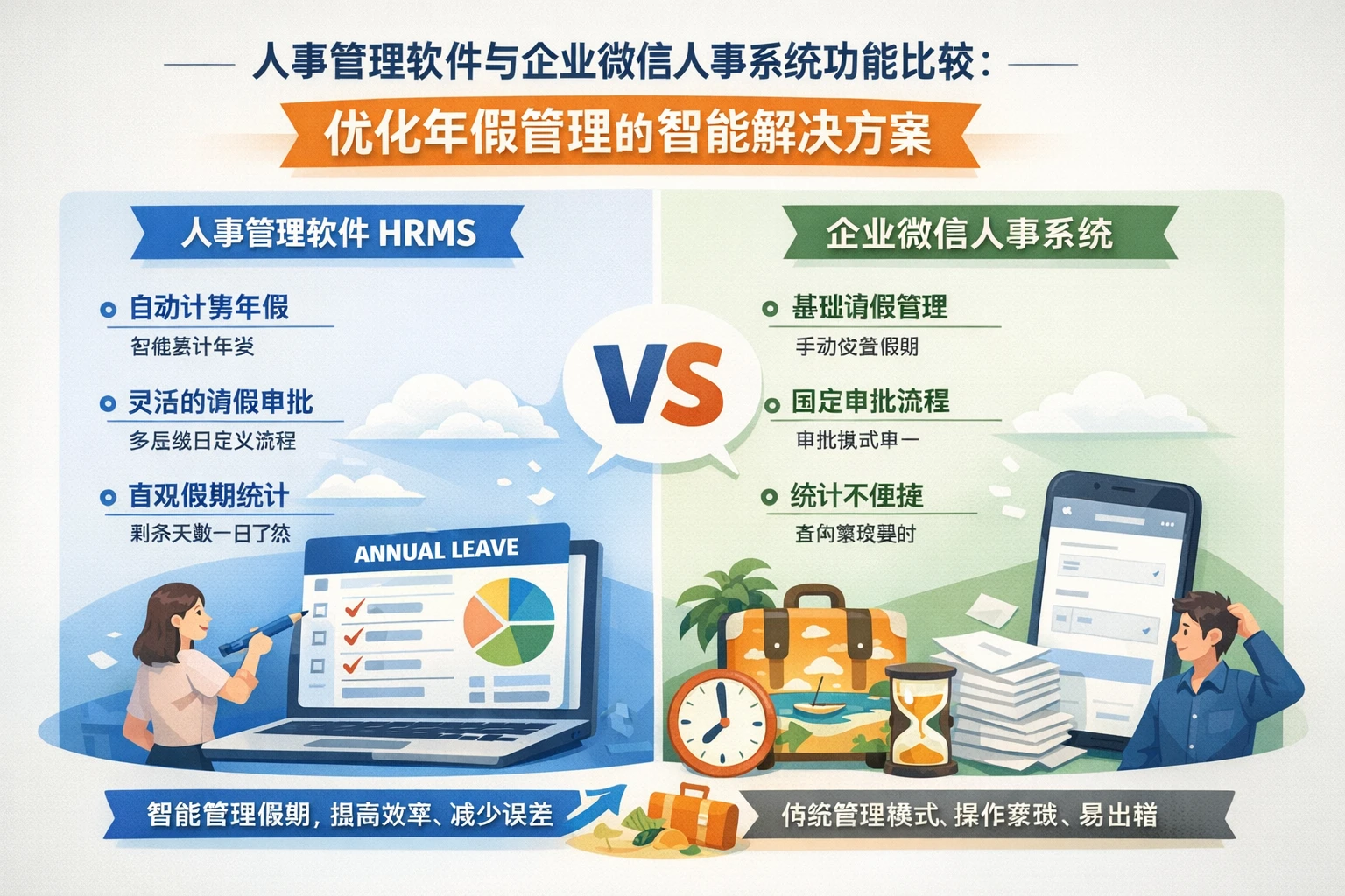 人事管理软件与企业微信人事系统功能比较：优化年假管理的智能解决方案