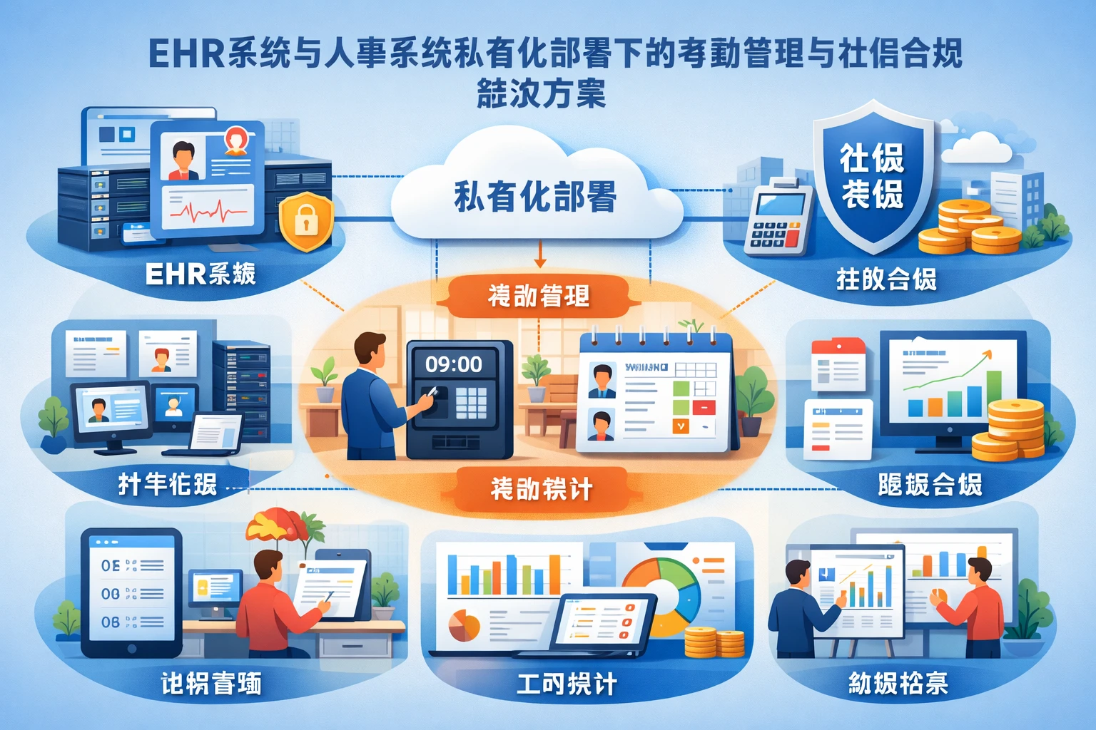 EHR系统与人事系统私有化部署下的考勤管理与社保合规解决方案