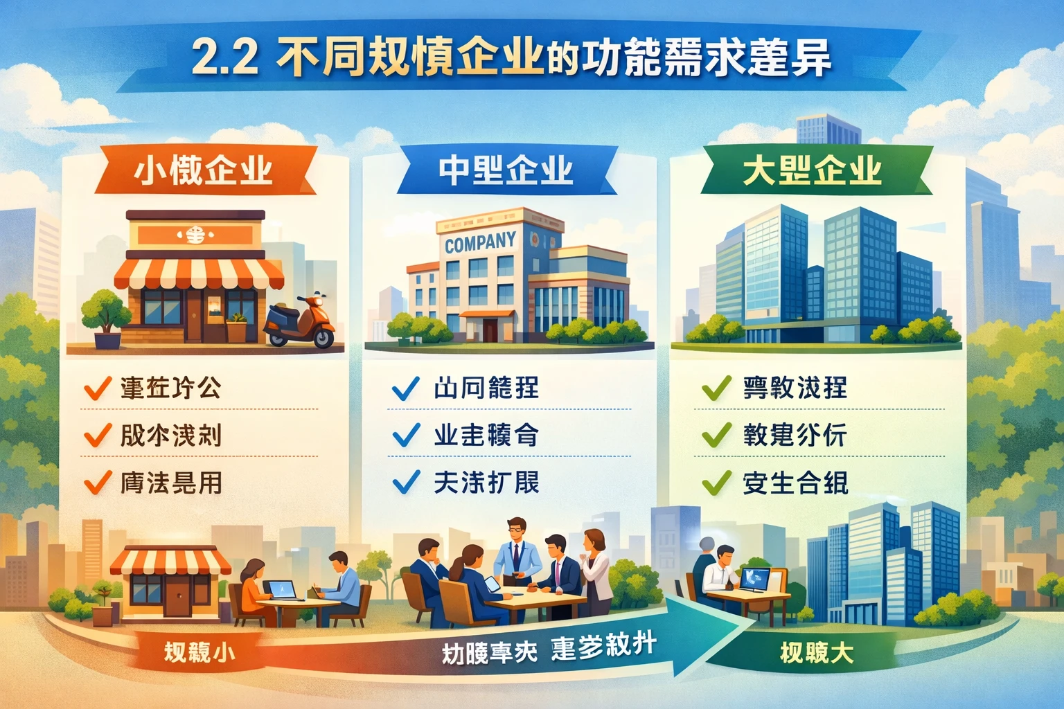 2.2 不同规模企业的功能需求差异