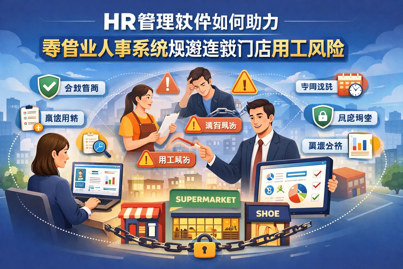HR管理软件如何助力零售业人事系统规避连锁门店用工风险