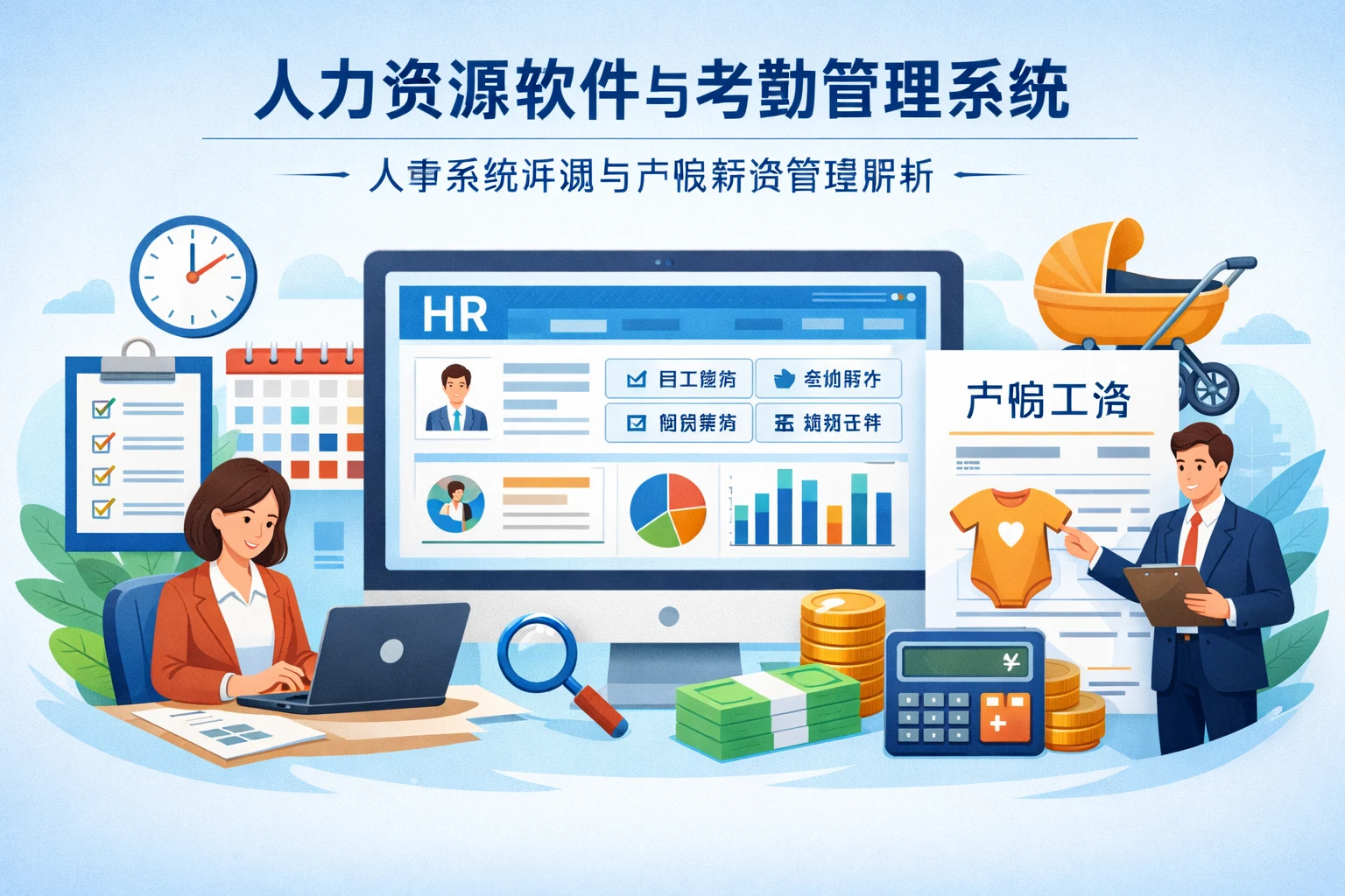 人力资源软件与考勤管理系统：人事系统评测与产假薪资管理解析