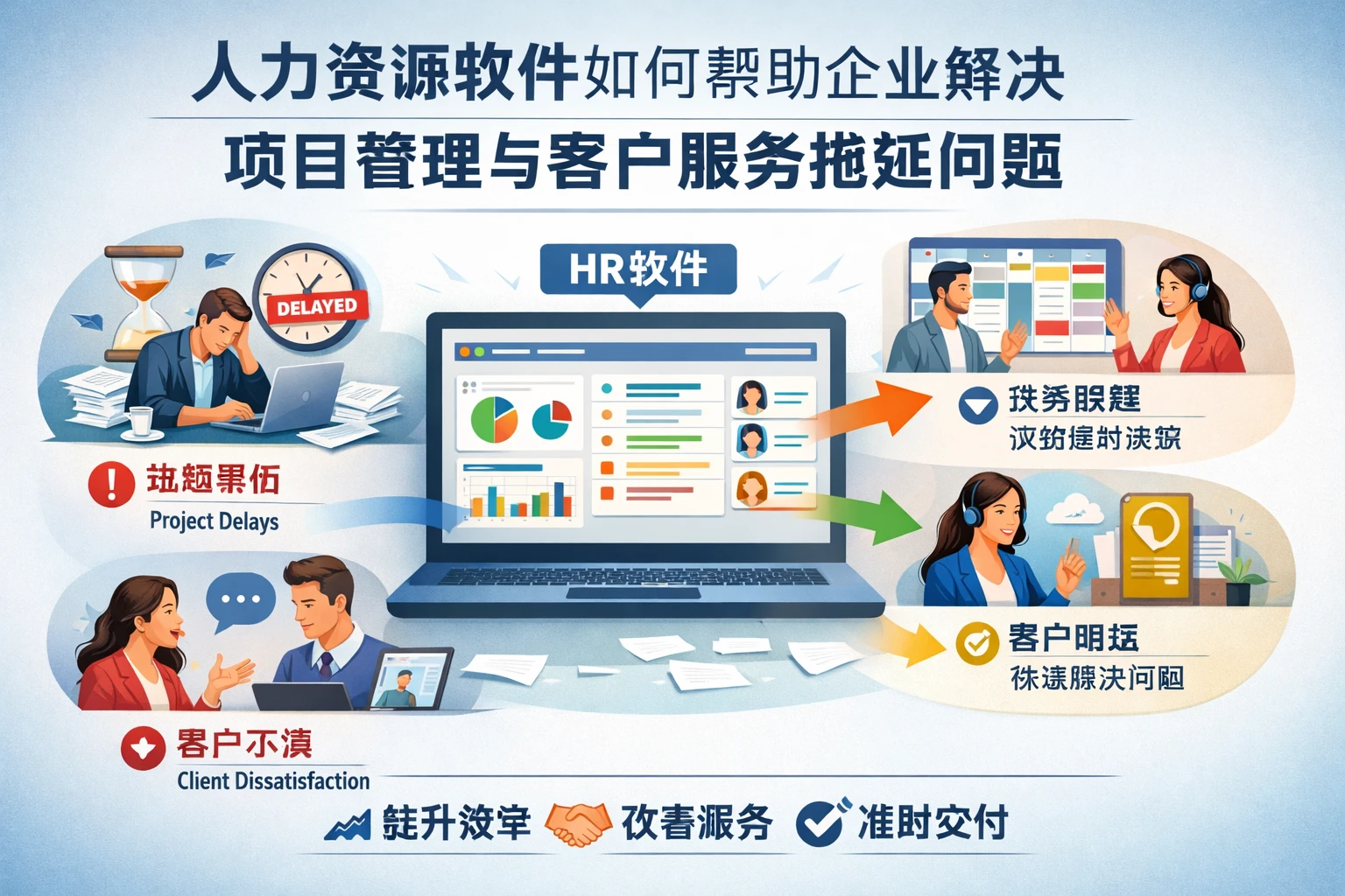 人力资源软件如何帮助企业解决项目管理与客户服务拖延问题