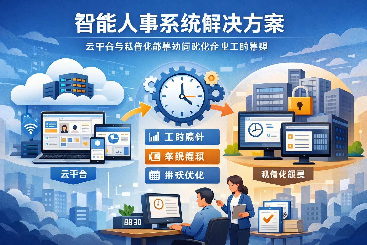 智能人事系统解决方案：云平台与私有化部署如何优化企业工时管理