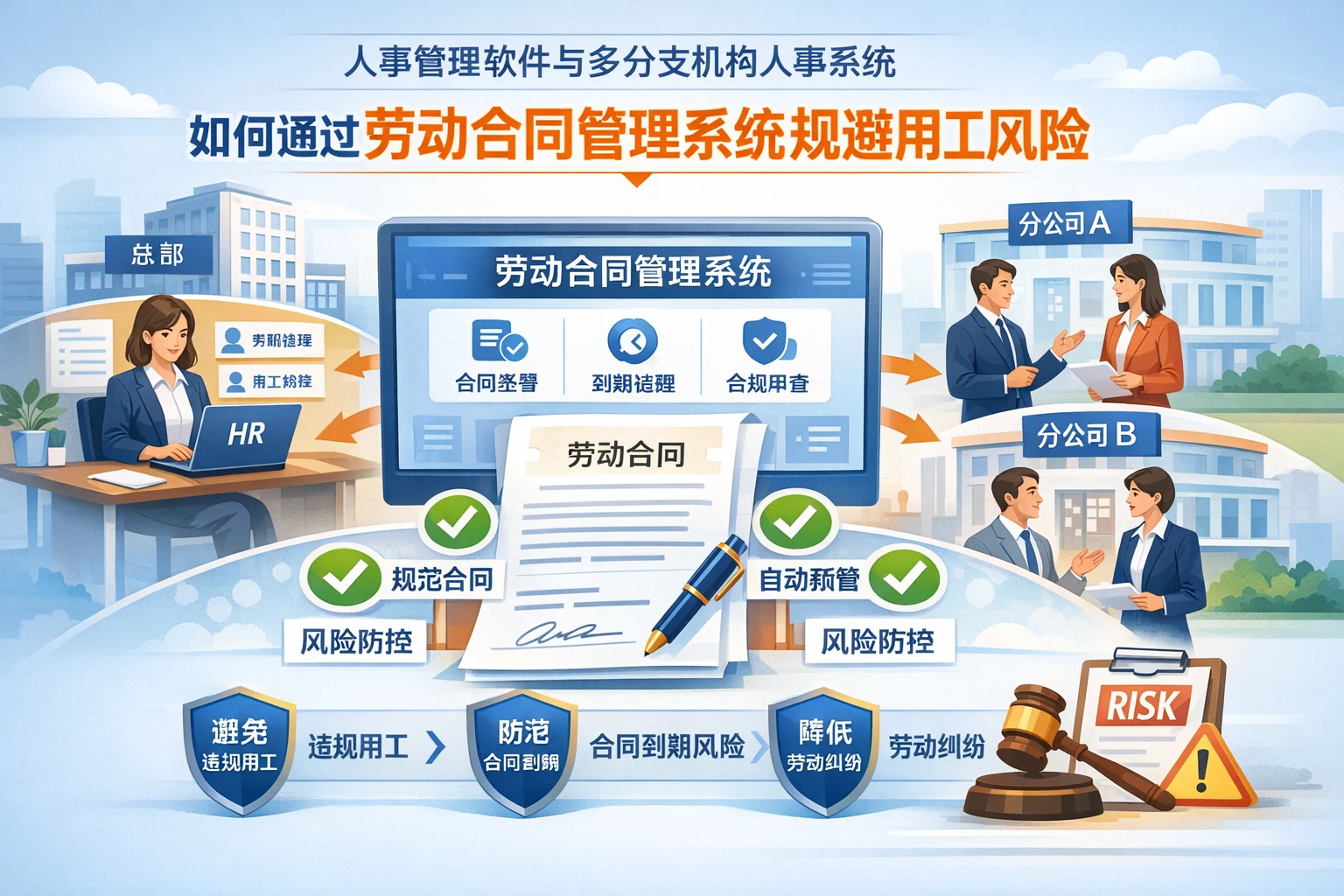 人事管理软件与多分支机构人事系统如何通过劳动合同管理系统规避用工风险