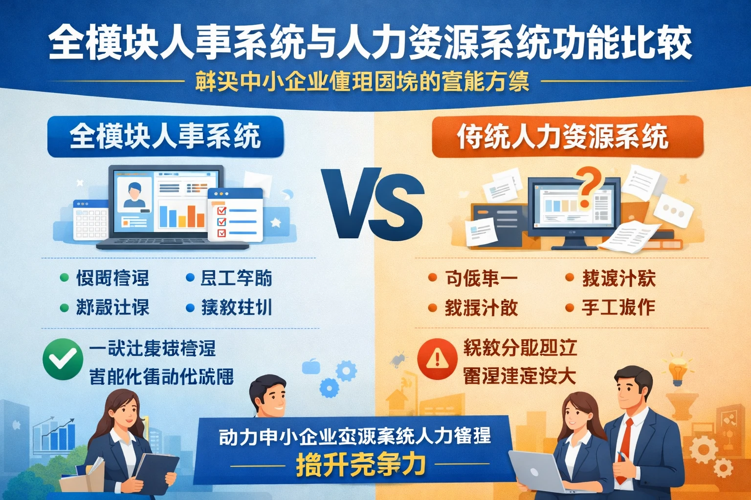 全模块人事系统与人力资源系统功能比较：解决中小企业管理困境的智能方案