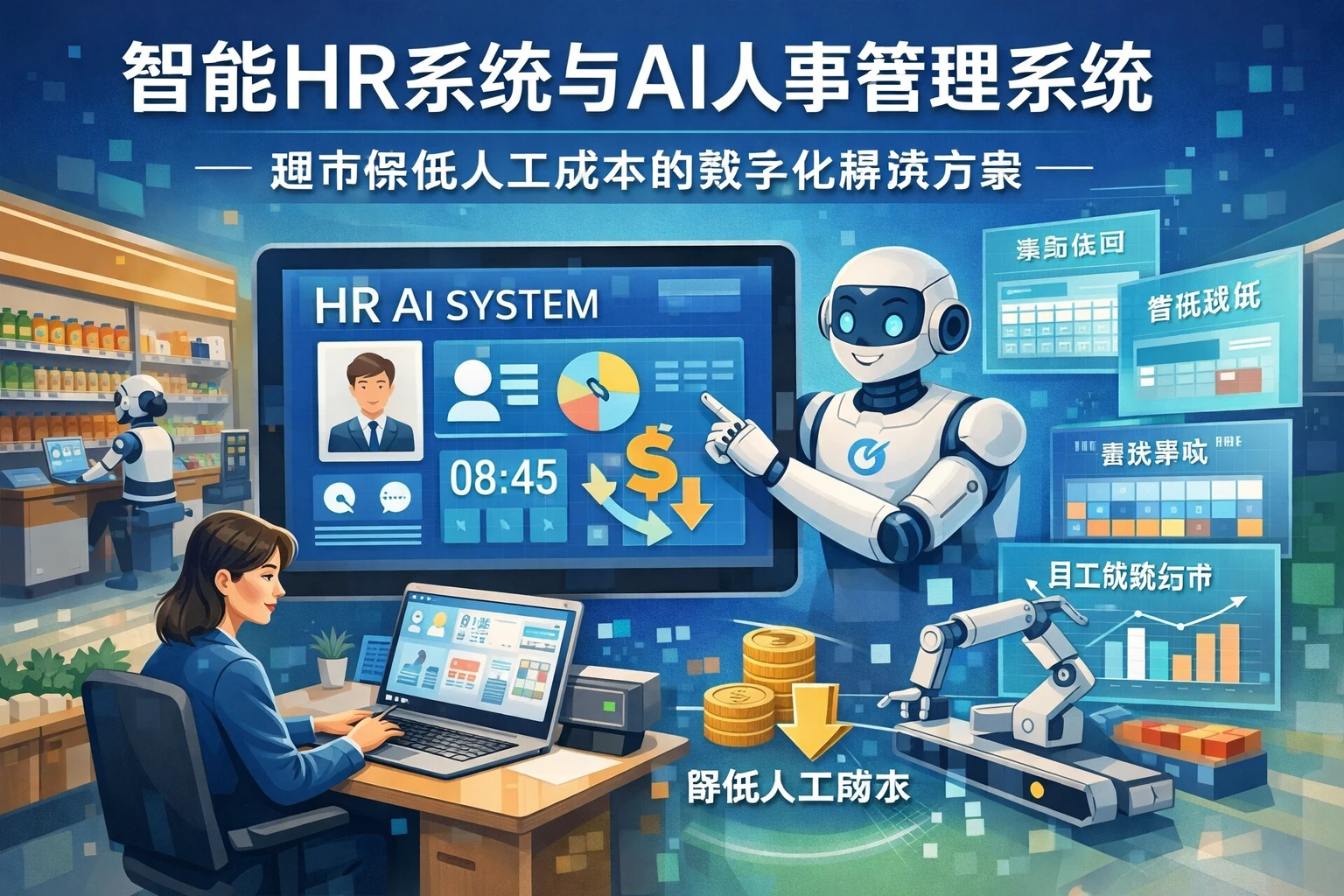智能HR系统与AI人事管理系统：超市降低人工成本的数字化解决方案
