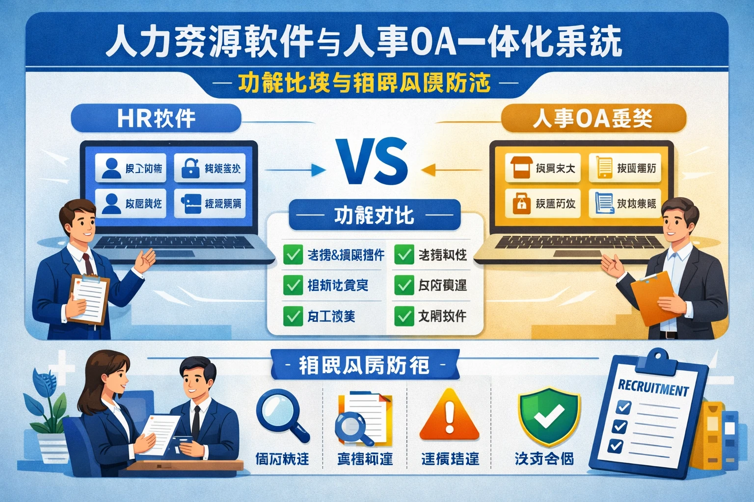 人力资源软件与人事OA一体化系统:功能比较与招聘风险防范