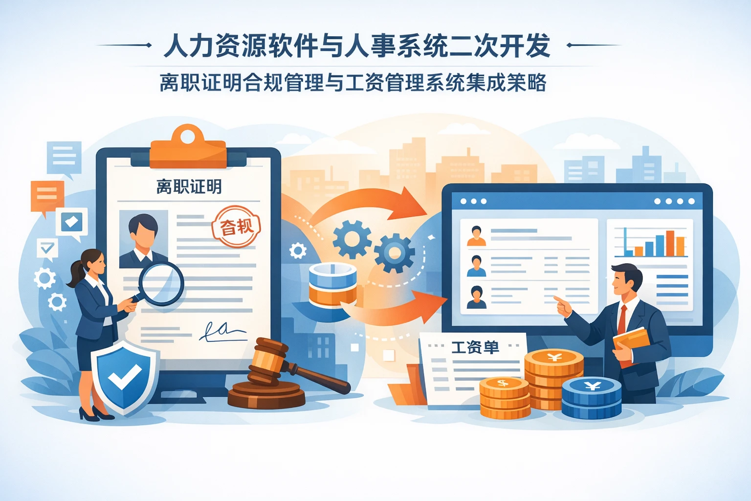 人力资源软件与人事系统二次开发：离职证明合规管理与工资管理系统集成策略
