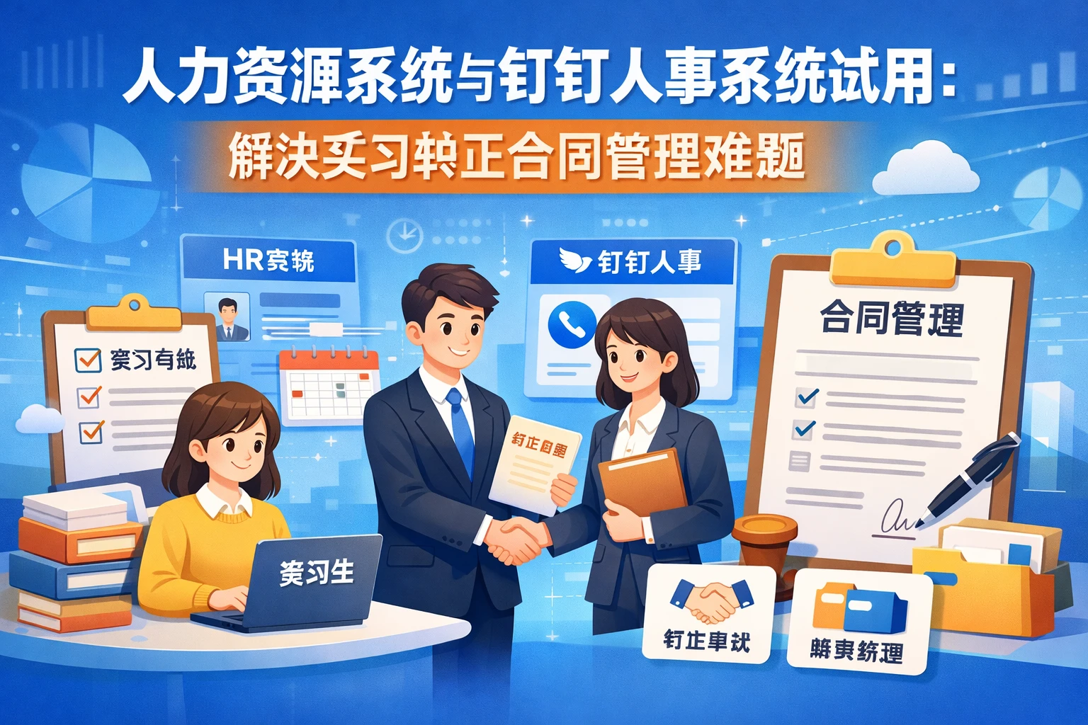 人力资源系统与钉钉人事系统试用：解决实习转正合同管理难题